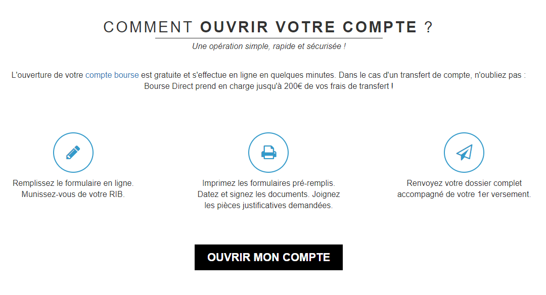 bourse direct ouvrir un compte