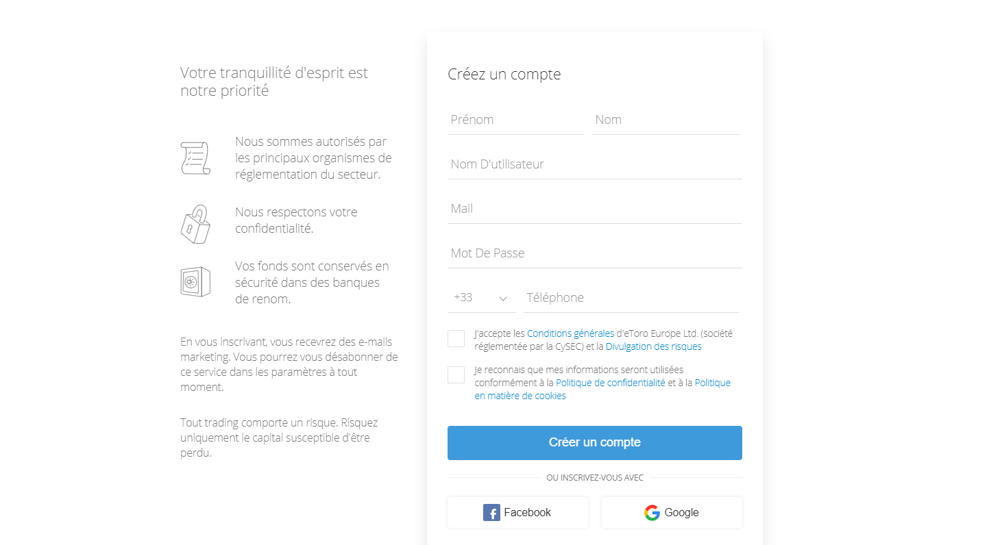 etoro ouvrir un compte